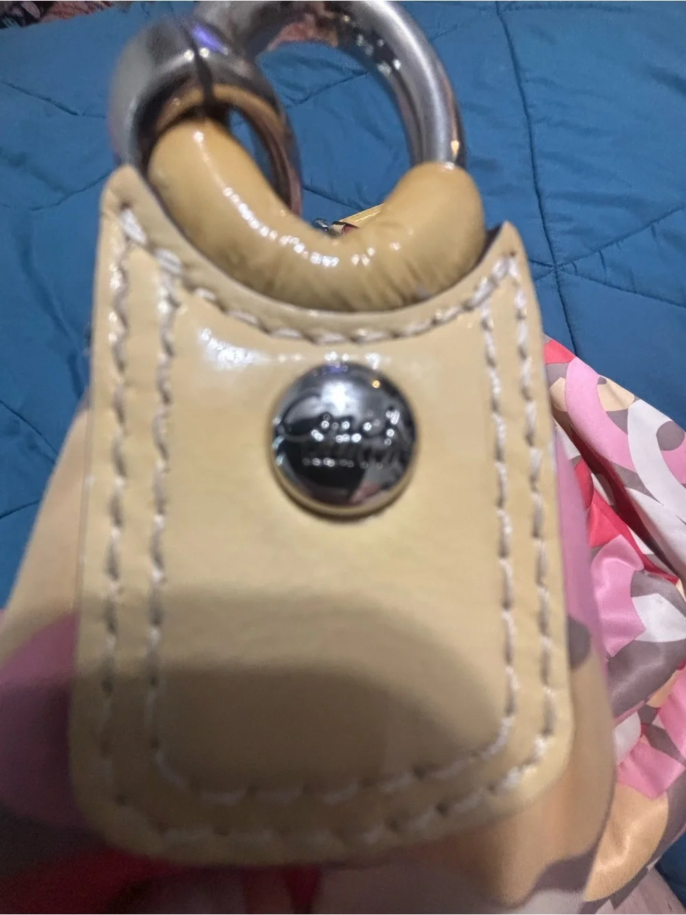 Coach Multi-Color Geometric Hobo Bag - Pink, Yellow & Red